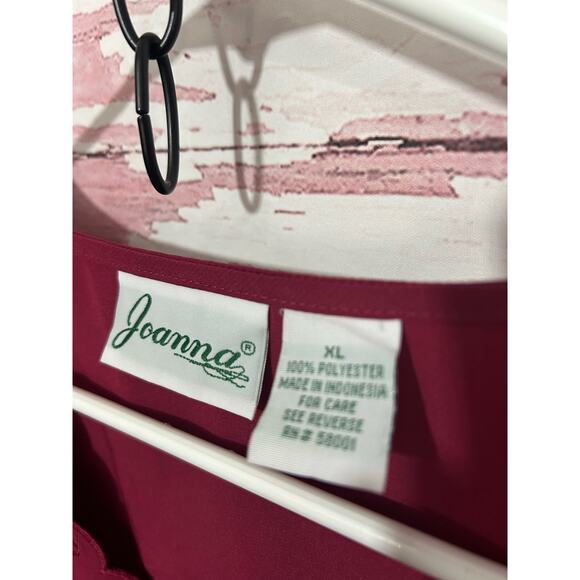 Vintage 80’s Joanna Blouse Cranberry Size XL - Picture 6 of 7
